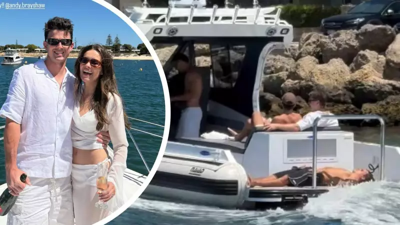 Fremantle Dockers Star Andy Brayshaw and New Wife Lizzie Stock Enjoy Sun-Soaked Honeymoon on Perth Waters