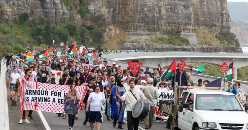 Sea Cliff Bridge Shut as Pro-Palestine March Halts Traffic in Wollongong