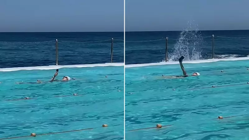 Swimmer Spotted Using Phone at Bondi Icebergs Pool, Video Hits 800k Views