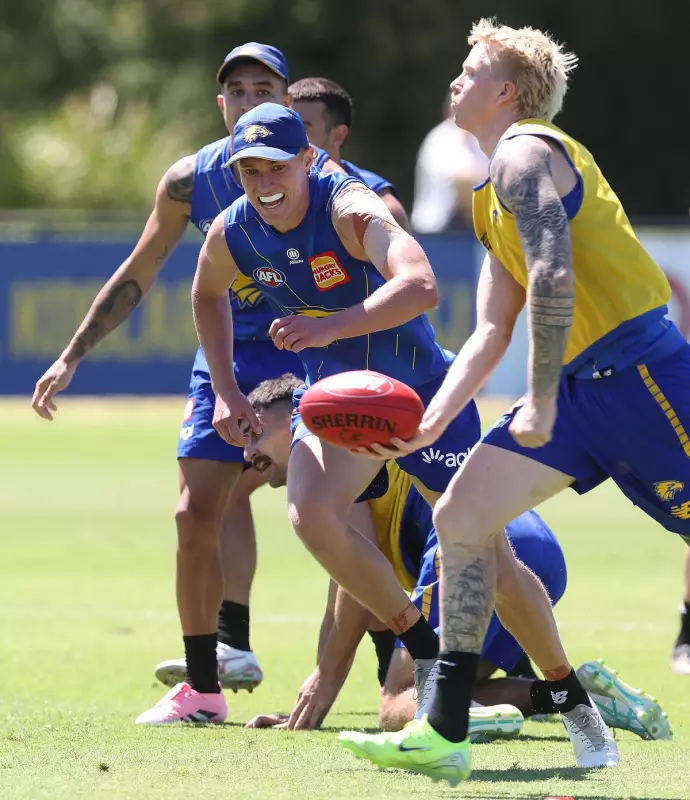 West Coast Eagles Focus on Hand Speed in Mid-Week Training Session