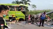 16 Dead in Java Bus Crash: Tour Bus Overturns on Toll Road