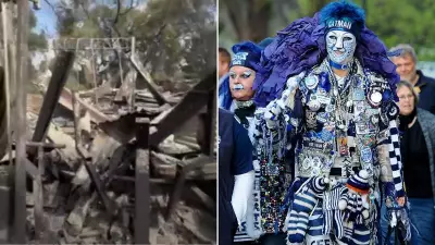 Geelong's 'Catman' Troy West loses iconic 'catcave' in Victorian bushfires