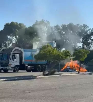 Garbage Fire Erupts at Melville Tennis Centre After Truck Dumping