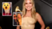 Heidi Klum's Grammys Moment: Nude Latex Dress & Cheeky Bottom Slap Steal Show