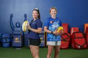 West Coast Eagles AFLW Veteran Kellie Gibson and Rugby Star Charlotte Caslick Reunite