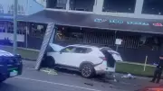 Car Crashes into Bus Stop on Anderson St in Manunda, Cairns