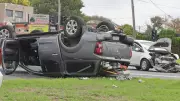Dramatic Two-Vehicle Crash Flips Car at Major Belmont Intersection