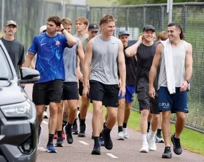 West Coast Eagles hit Cottesloe beach to prepare for Richmond clash