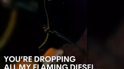 Gold Coast fuel thief caught on camera siphoning diesel from truck