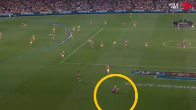 Hawthorn Physio's Comical Fall Reveals Serious Hamstring Injury