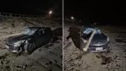 Alleged drink driver crashes car onto Adelaide beach, uninjured