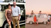 Family of five travels the world in 1962 Kombi van and vintage caravan