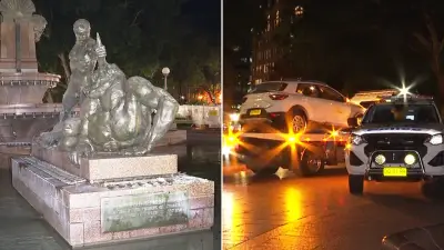Car Crashes into Sydney's Hyde Park Fountain, Driver Uninjured