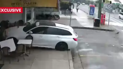 Three Boys Escape Serious Injury After BMW Crashes into Sydney Chicken Shop