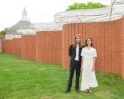 Crinkle Crankle Wall Reinvents Serpentine Pavilion with Rust-Colored Brick