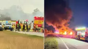Driver missing after fiery seven-truck crash closes Hume Highway