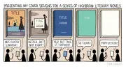Tom Gauld Satirizes Highbrow Book Cover Design in New Cartoon