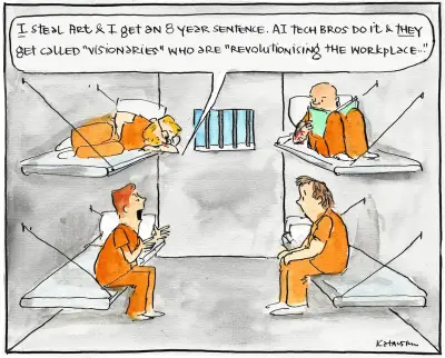 Are AI Companies Getting Away with Crime? A Cartoon Analysis