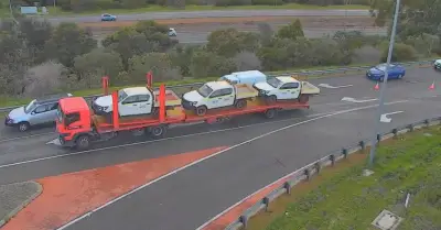 Tonkin Highway Exit Reduced to Single Lane After Car Carrier Breakdown