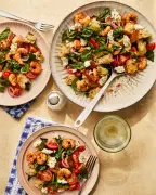 Quick Prawn Feta Saganaki Salad Recipe by Georgina Hayden
